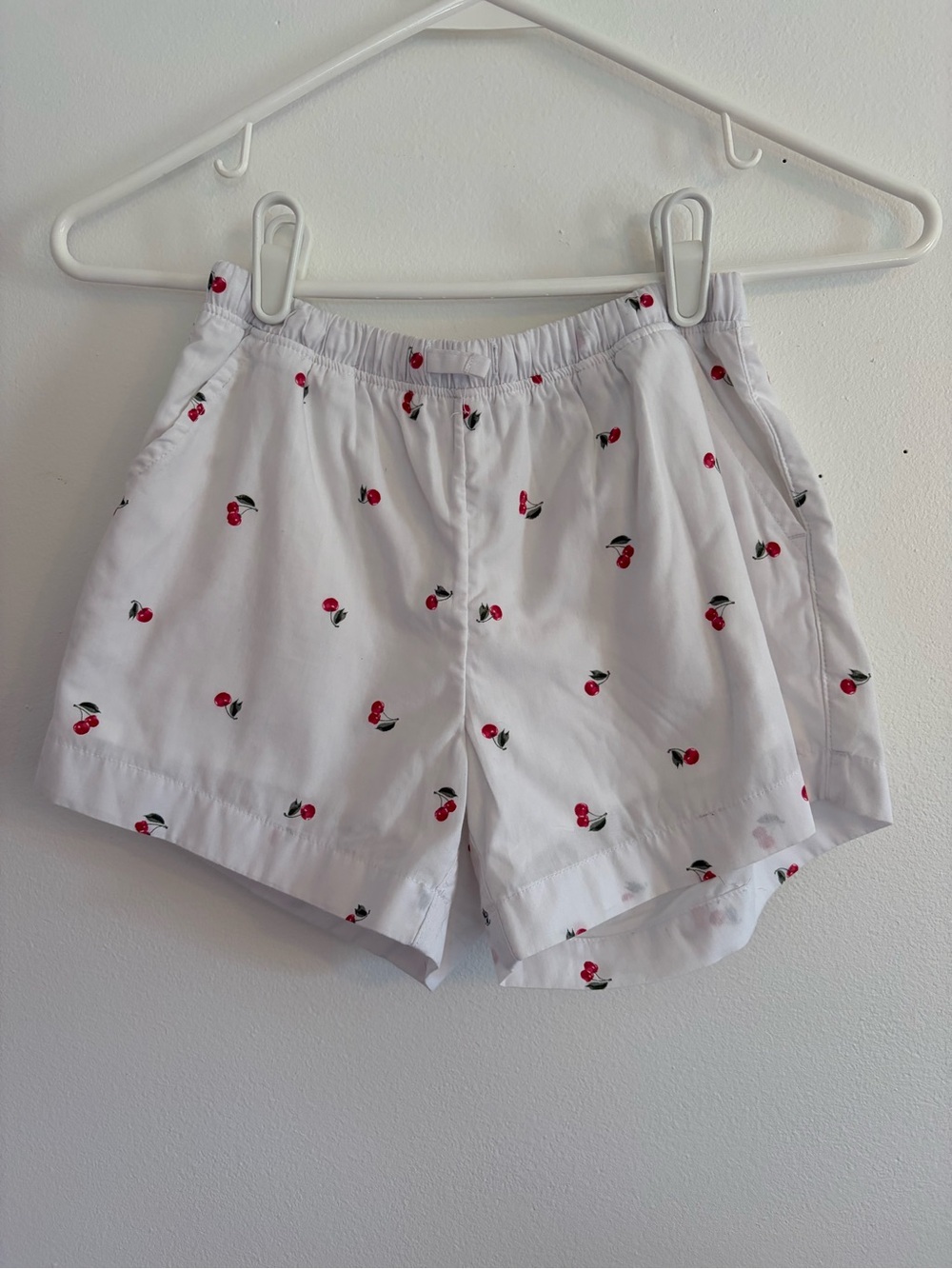 Abercrombie Girl’s White Cherry Print Elastic Waist Shorts